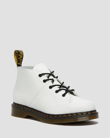 White Women's Dr Martens Church Smooth Leather Monkey Boots | CA 227ZUT